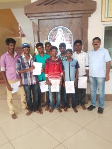 Chairman in the modst of Anbu Illam Children