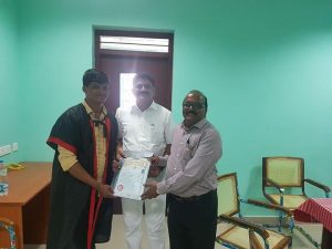 A. Rathish Kumar Foundation children receiving Engineering degree certificate