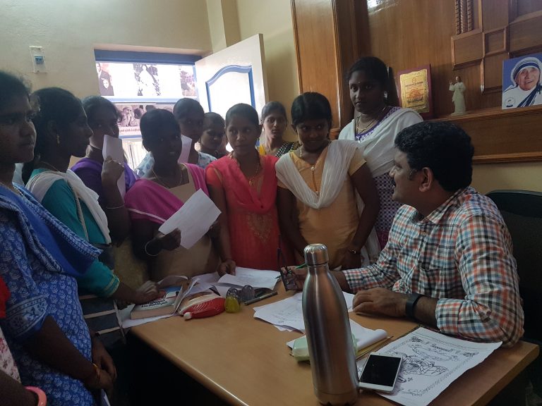 Chairman reviewing the department wise academic performance of children of our Foundation studying in Auxillium College for Women
