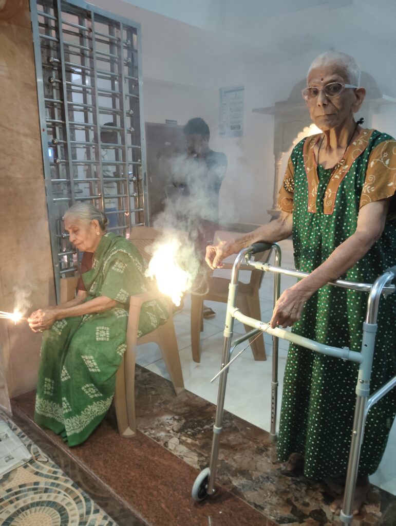 Diwali celebration at old age home