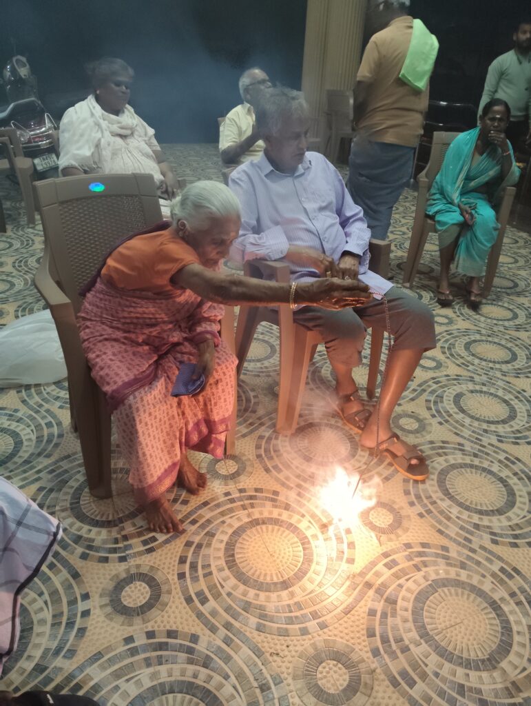 Diwali celebration at old age home