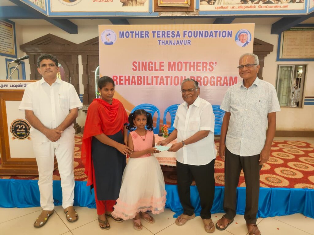 Scholarship distribution to children of single mothers during Rehabilitation Program