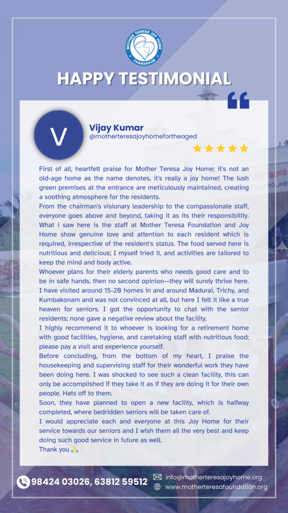 Heartfelt Review of Mother Teresa Joy Home